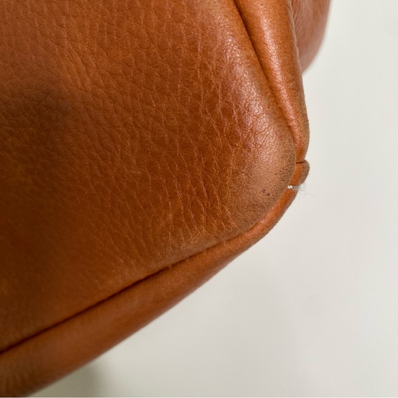 Y2K Vintage Fossil Cognac Genuine Pebbled Leather Shoulder Bag Purse - Picture 9 of 16